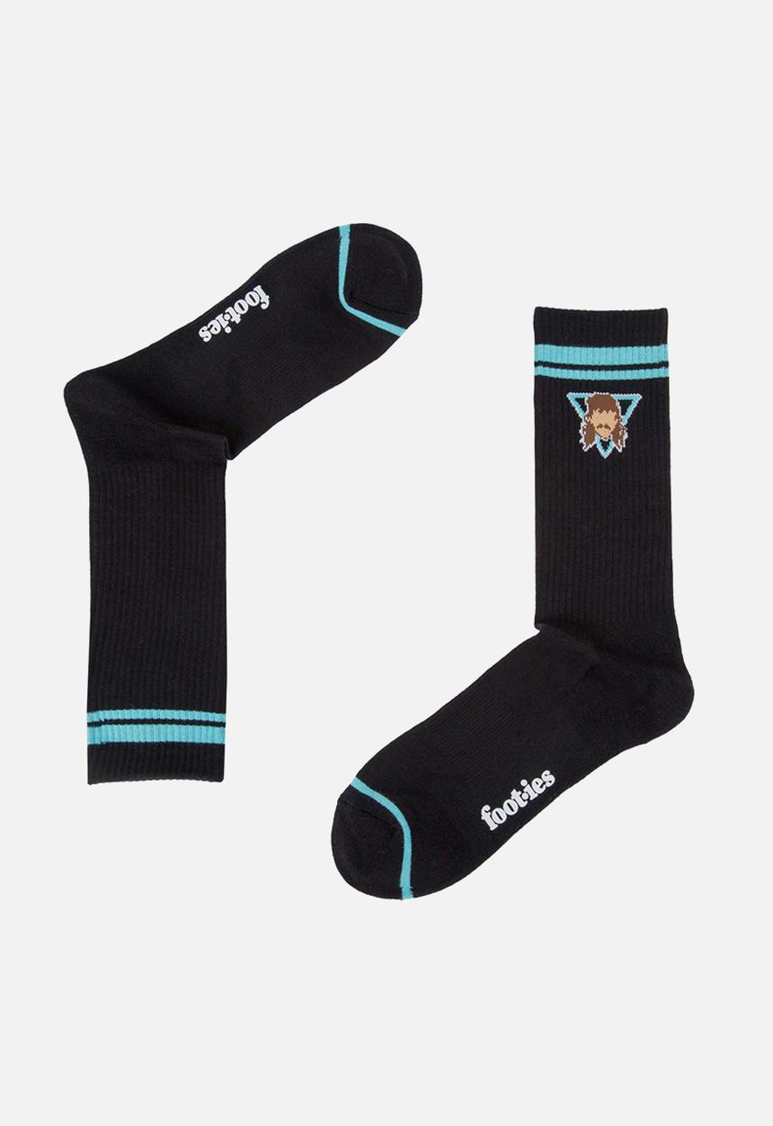 Foot-ies - Mullets And Shoeys Sneaker Sock 2 Pack - Black & White