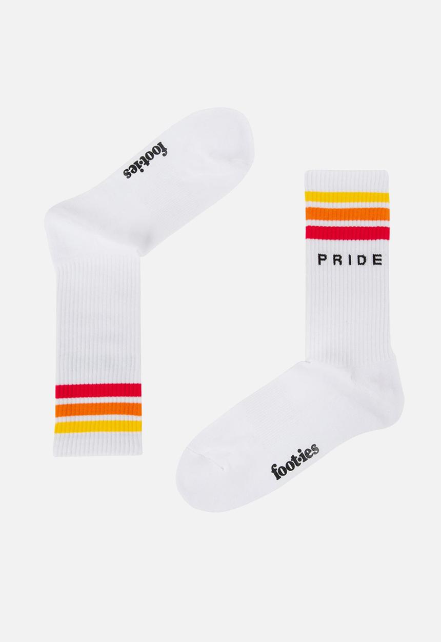 Foot-ies - Pride Stripes Sneaker Sock 2 Pack - White