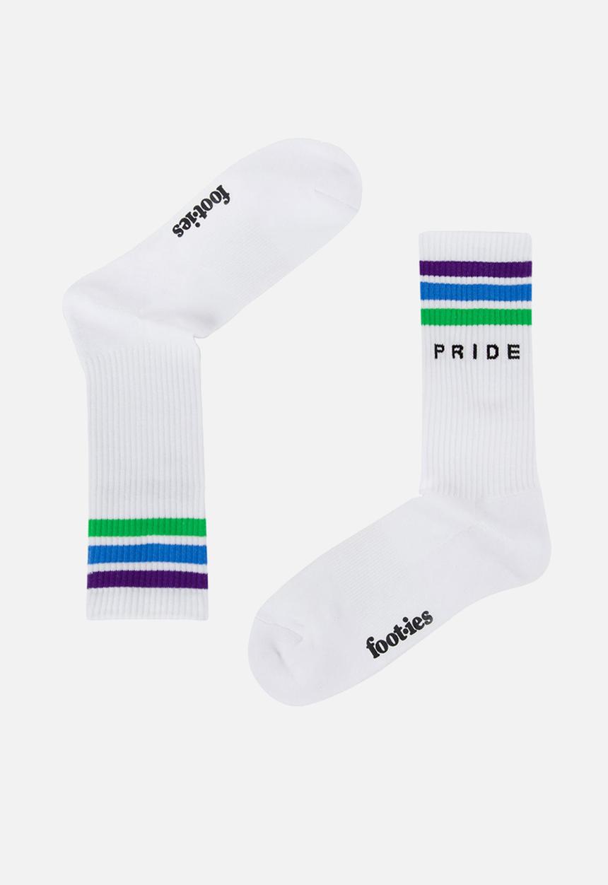 Foot-ies - Pride Stripes Sneaker Sock 2 Pack - White