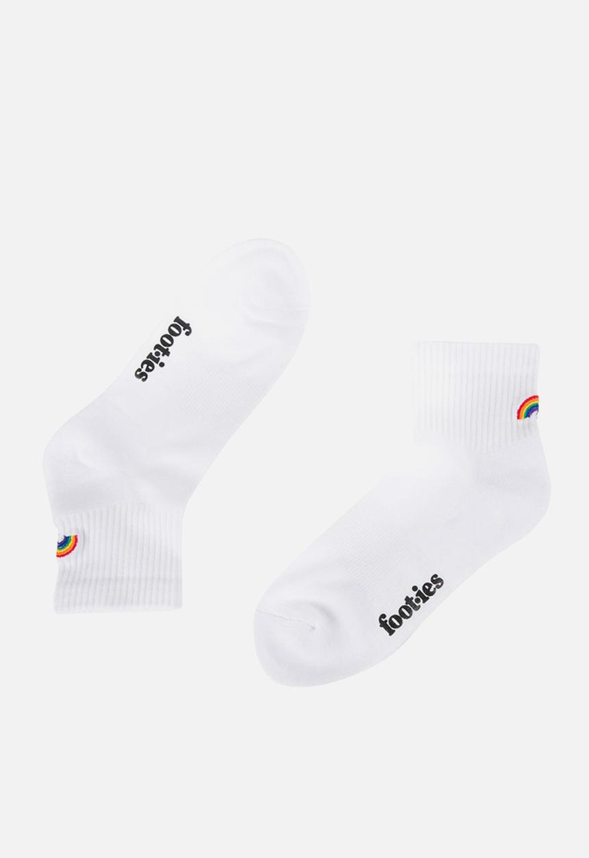 Foot-ies - Pride Rainbow 2 Pack Sneaker Qtr - White