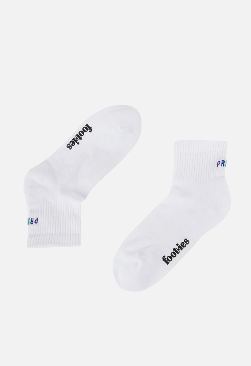Foot-ies - Pride Rainbow 2 Pack Sneaker Qtr - White