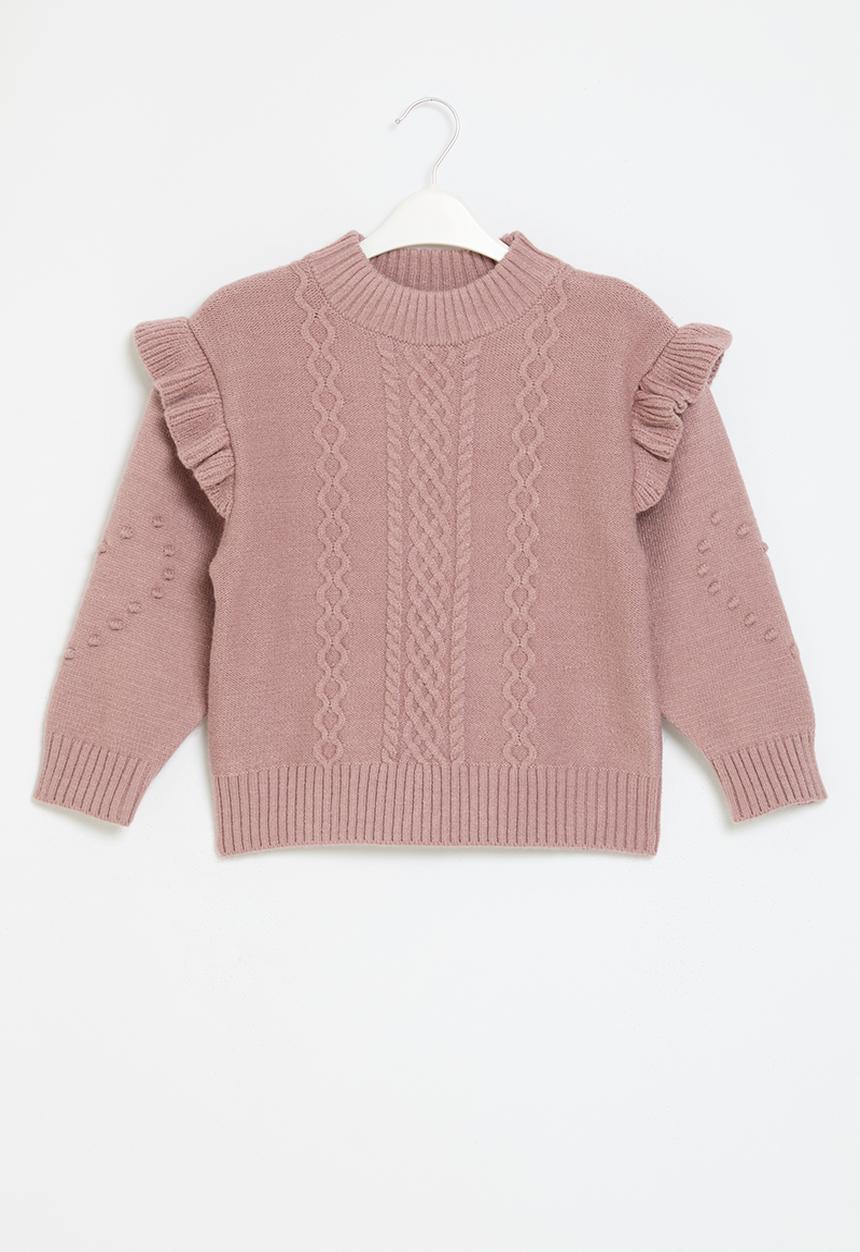 Pop Candy - Frilled sleeve jersey - dusty pink