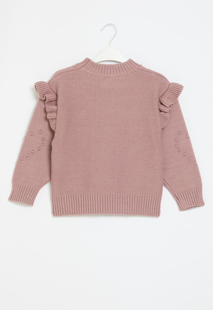 Pop Candy - Frilled sleeve jersey - dusty pink