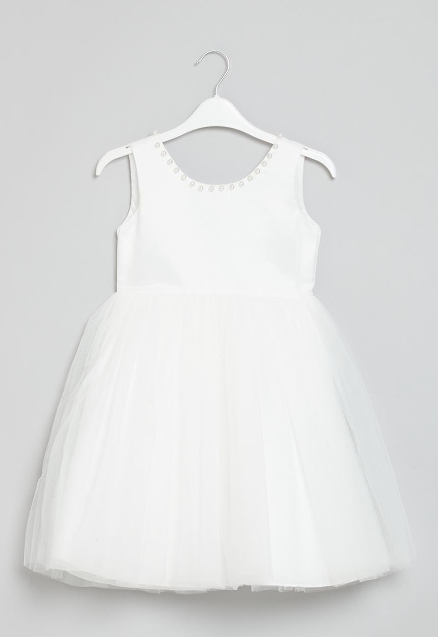 Pop Candy - Bow detail occasion dress - white