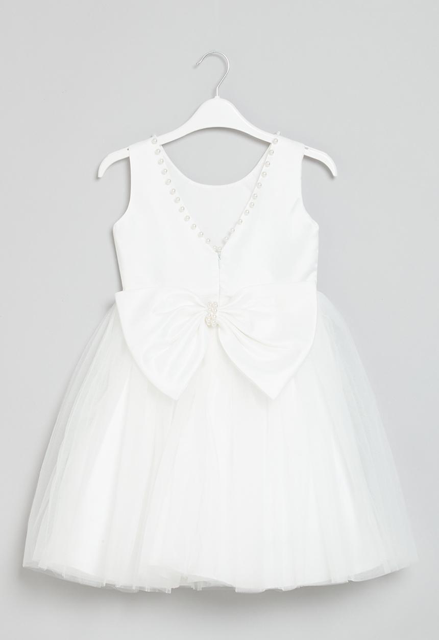 Pop Candy - Bow detail occasion dress - white