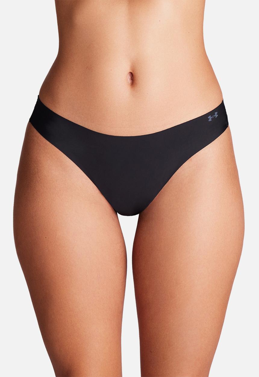 Under Armour - Ua Pure Stretch No Show Thong Solid 3 Pack - Black