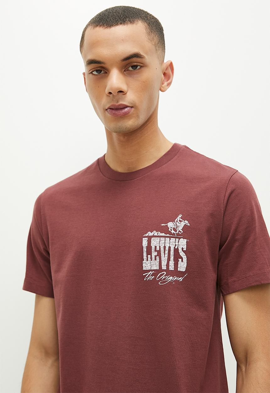 Levi’s® - Graphic crewneck tee - western htg logo lc back red mahogany