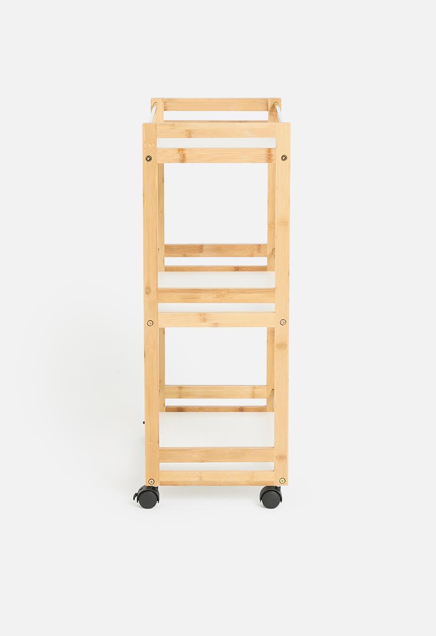 Excellent Houseware - Tate Trolley - Natural and White