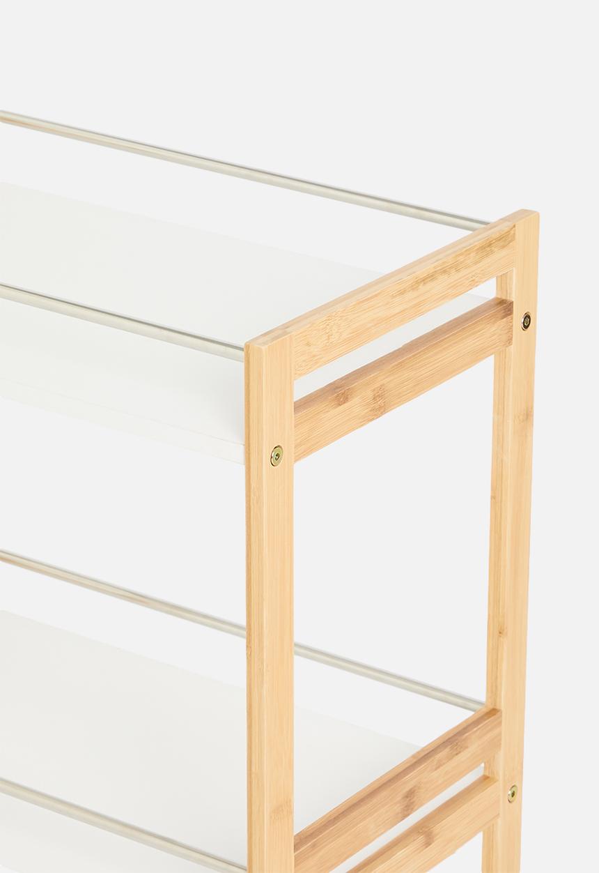 Excellent Houseware - Tate Trolley - Natural and White
