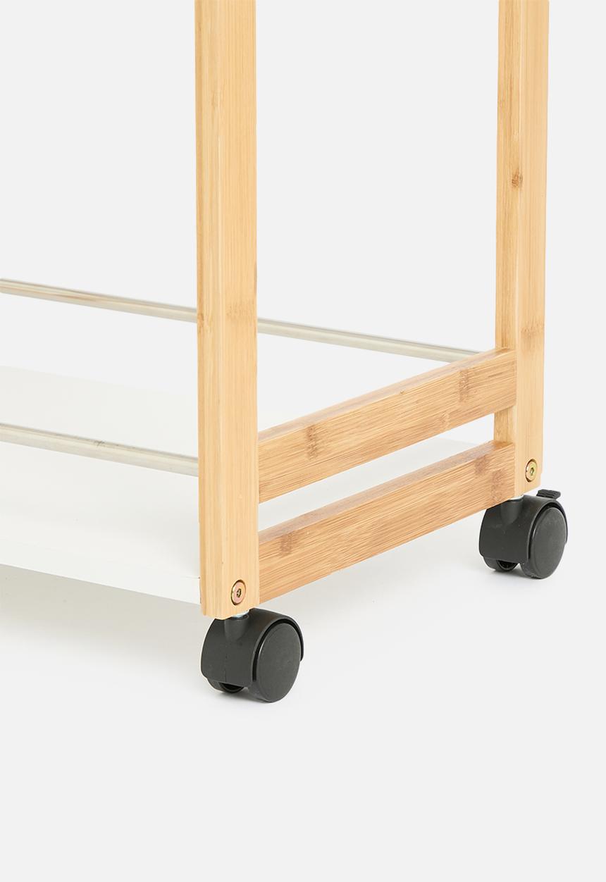 Excellent Houseware - Tate Trolley - Natural and White