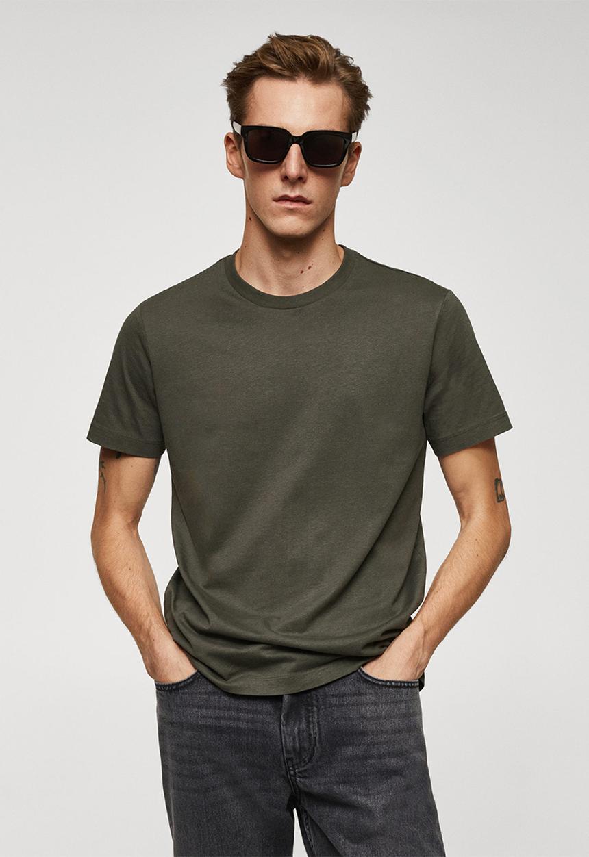 MANGO - T-shirt cherlo - dark green