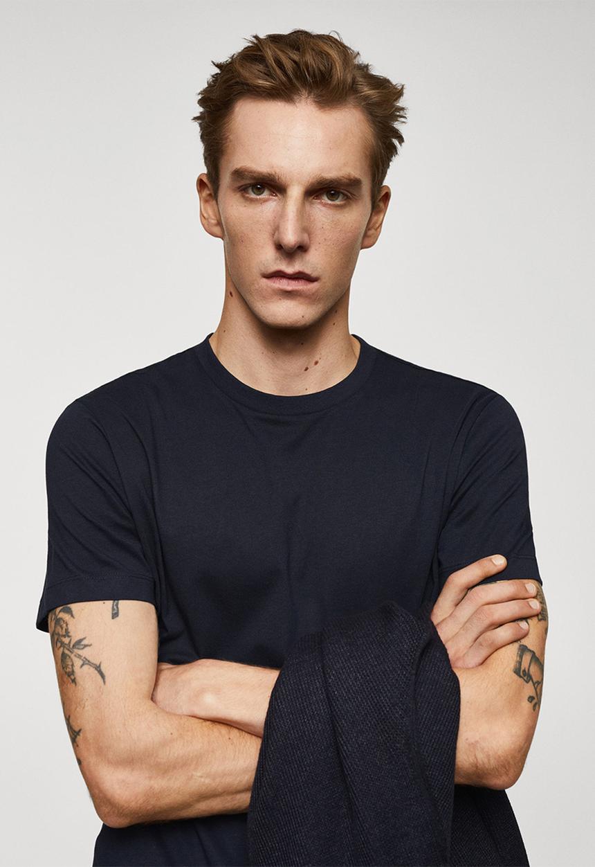MANGO - T-shirt cherlo - navy