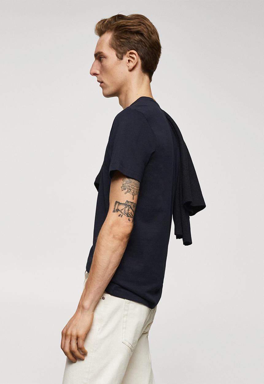 MANGO - T-shirt cherlo - navy