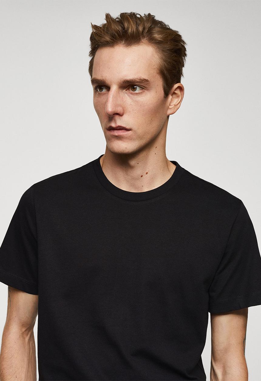 MANGO - T-shirt cherlo - black