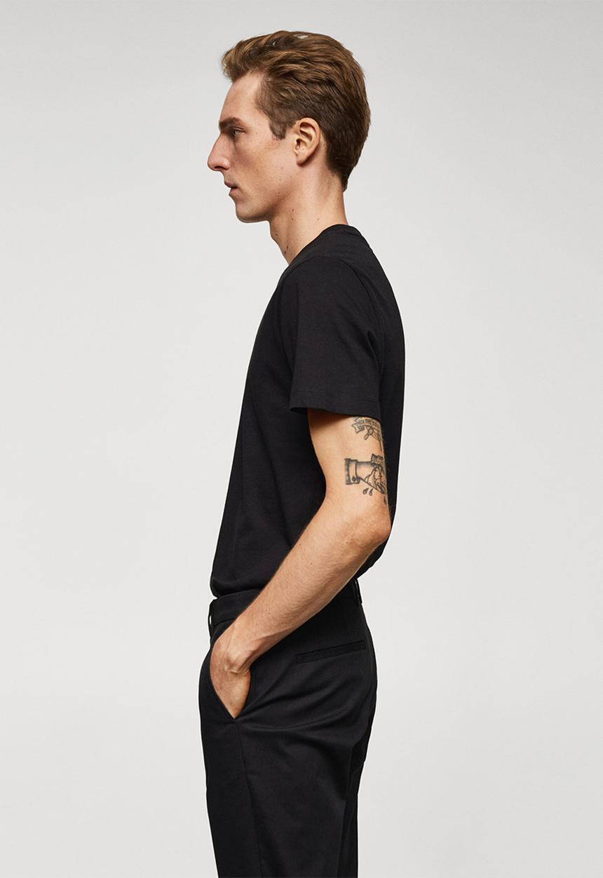 MANGO - T-shirt cherlo - black