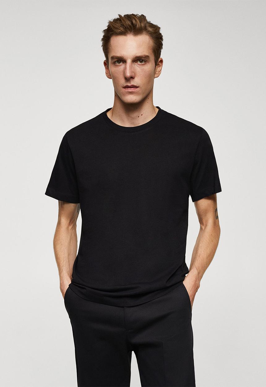 MANGO - T-shirt cherlo - black