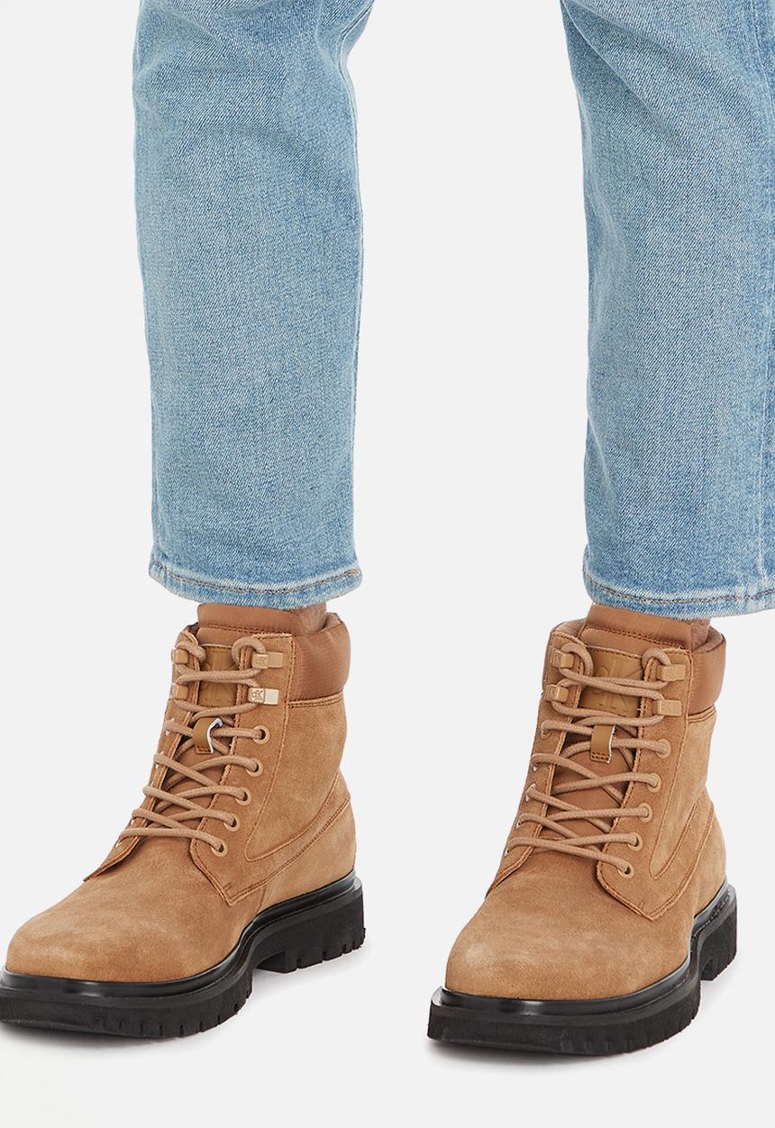 Calvin Klein - Eva mid lace-up boot suede - orange pop/black 