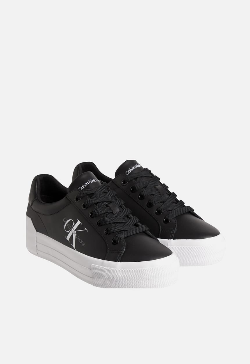 Calvin Klein - Bold vulc flatform lace-up lth wn - black/bright white