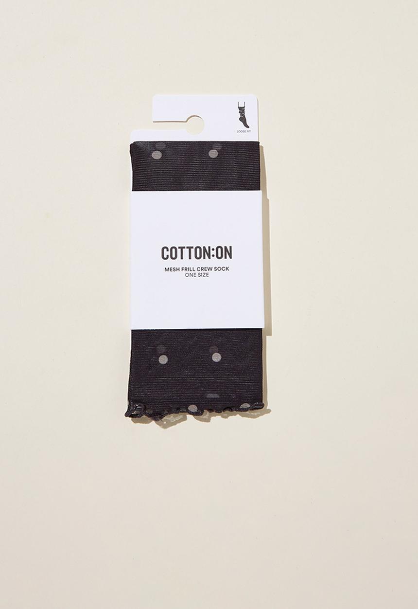 Rubi - Printed Mesh Sock - Polly Polka Dot/Taupe Spot