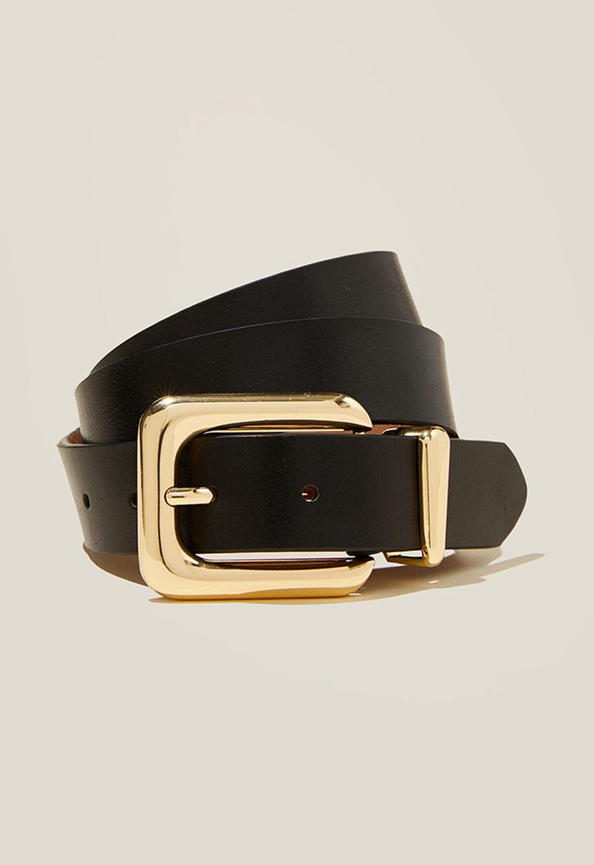 Rubi - West coast leather belt - black/soft gold