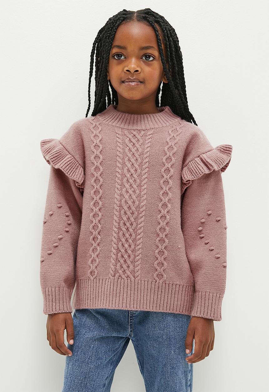 Pop Candy - Frilled sleeve jersey - dusty pink