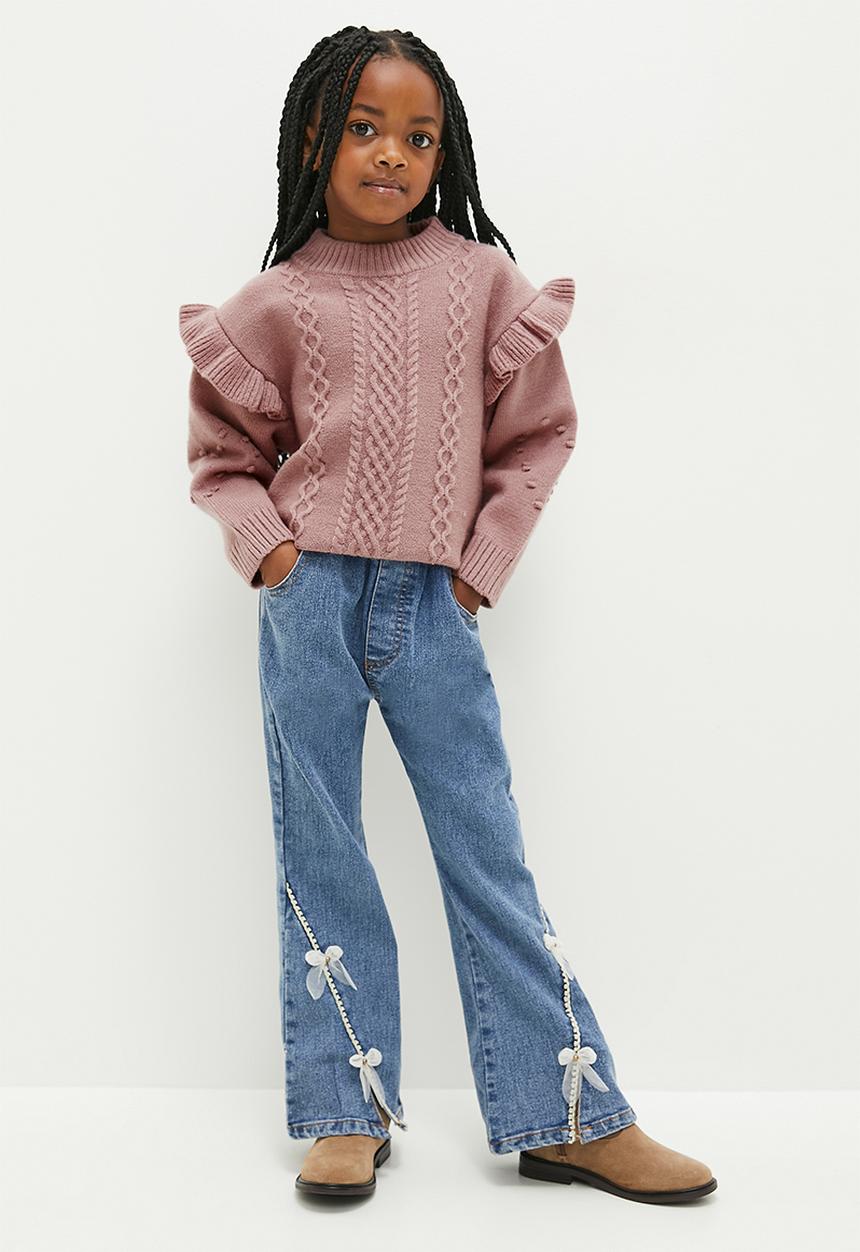 Pop Candy - Frilled sleeve jersey - dusty pink