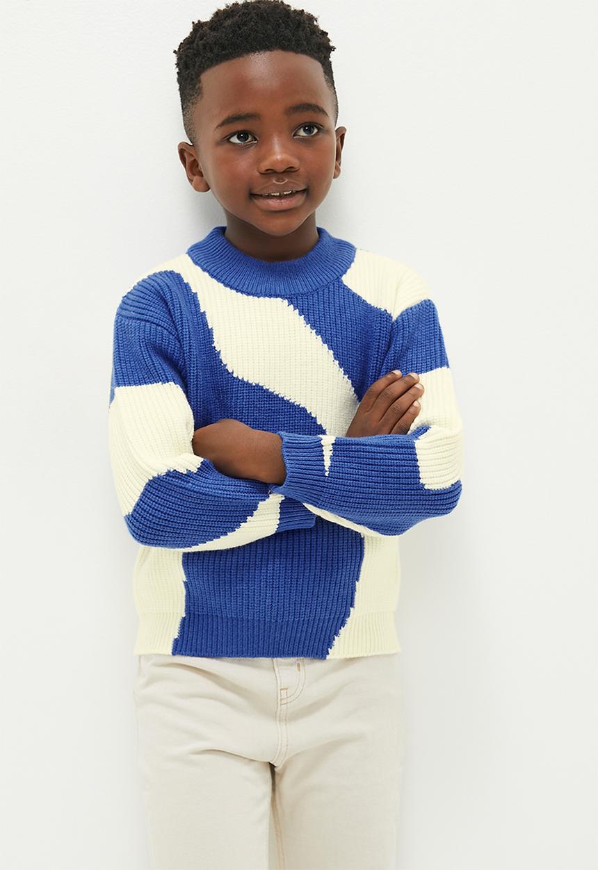 Pop Candy - Knitted jersey - blue & white