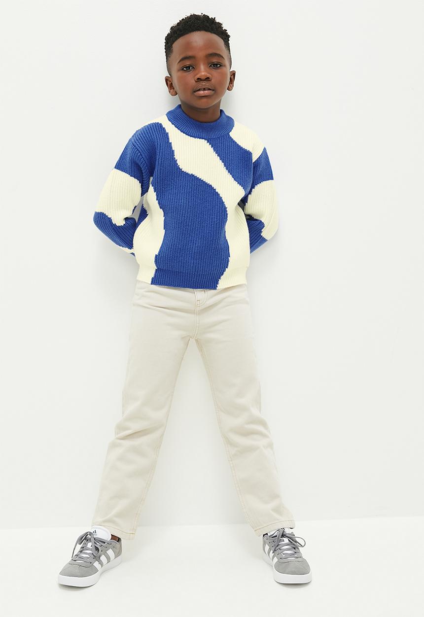 Pop Candy - Knitted jersey - blue & white