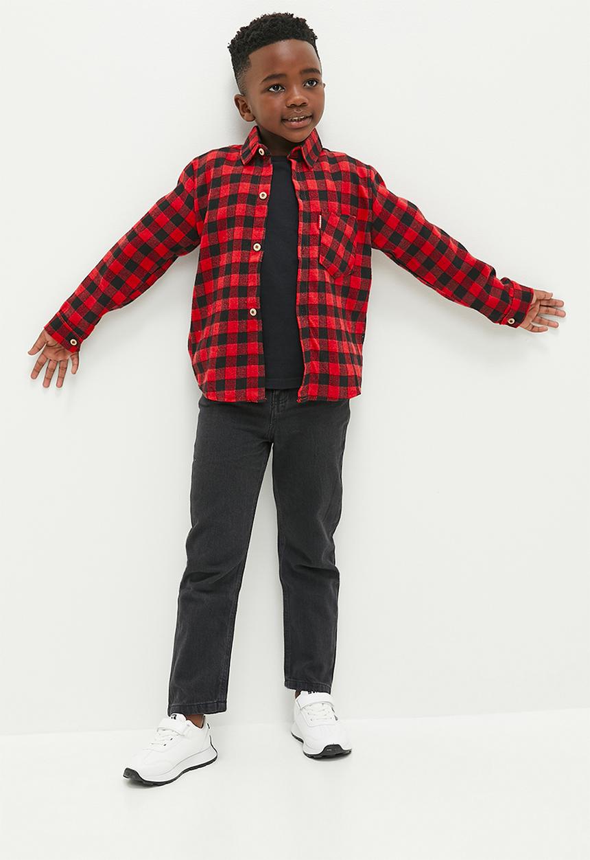 Pop Candy - Plaid shirt - red & black