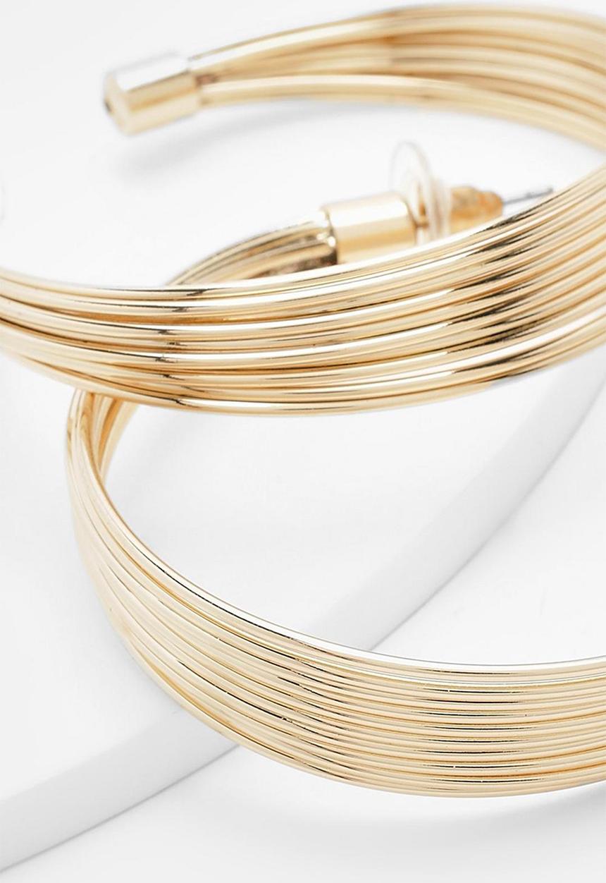 boohoo - Banded wide hoop earrings - gold