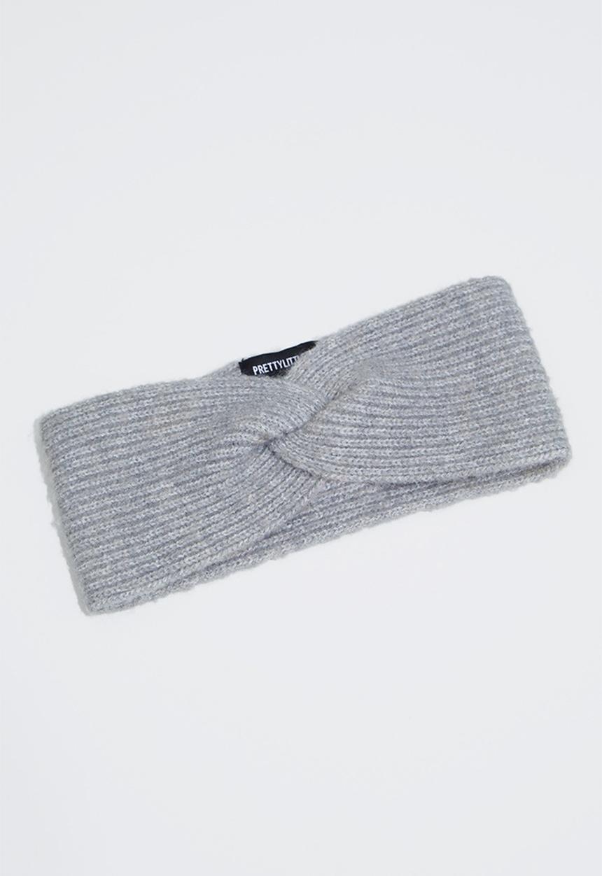 PrettyLittleThing - Grey knitted twist headband - grey