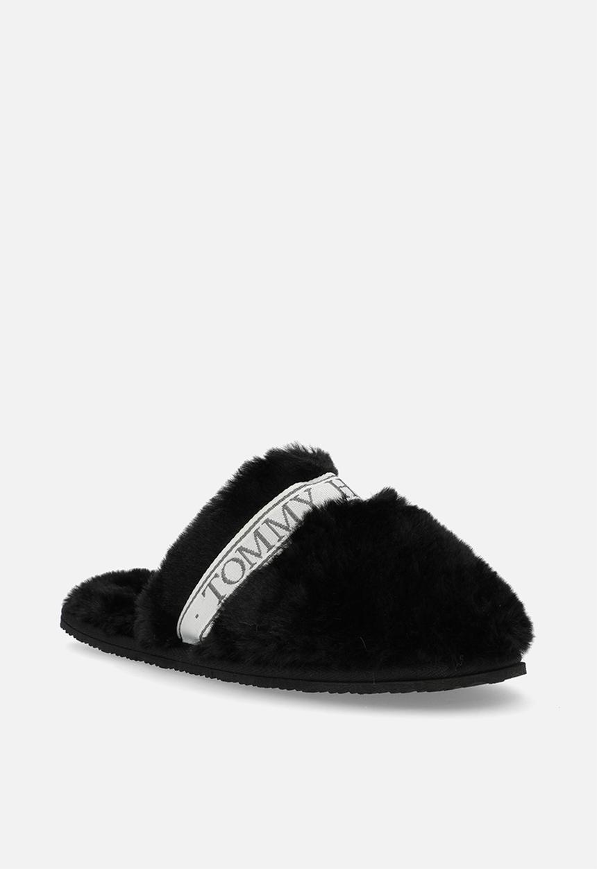Tommy Hilfiger - Tommy Fur Hotel Slipper - Black