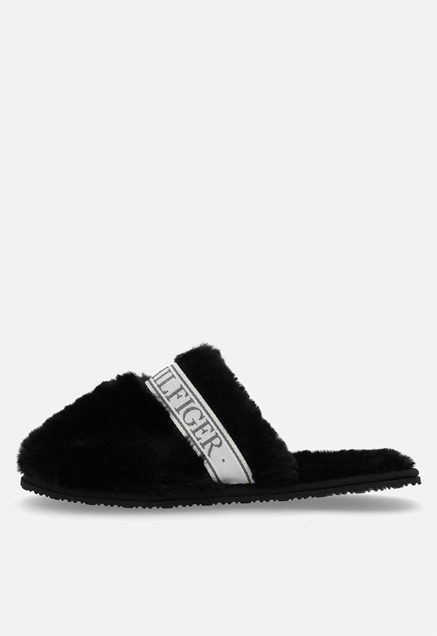 Tommy Hilfiger - Tommy Fur Hotel Slipper - Black
