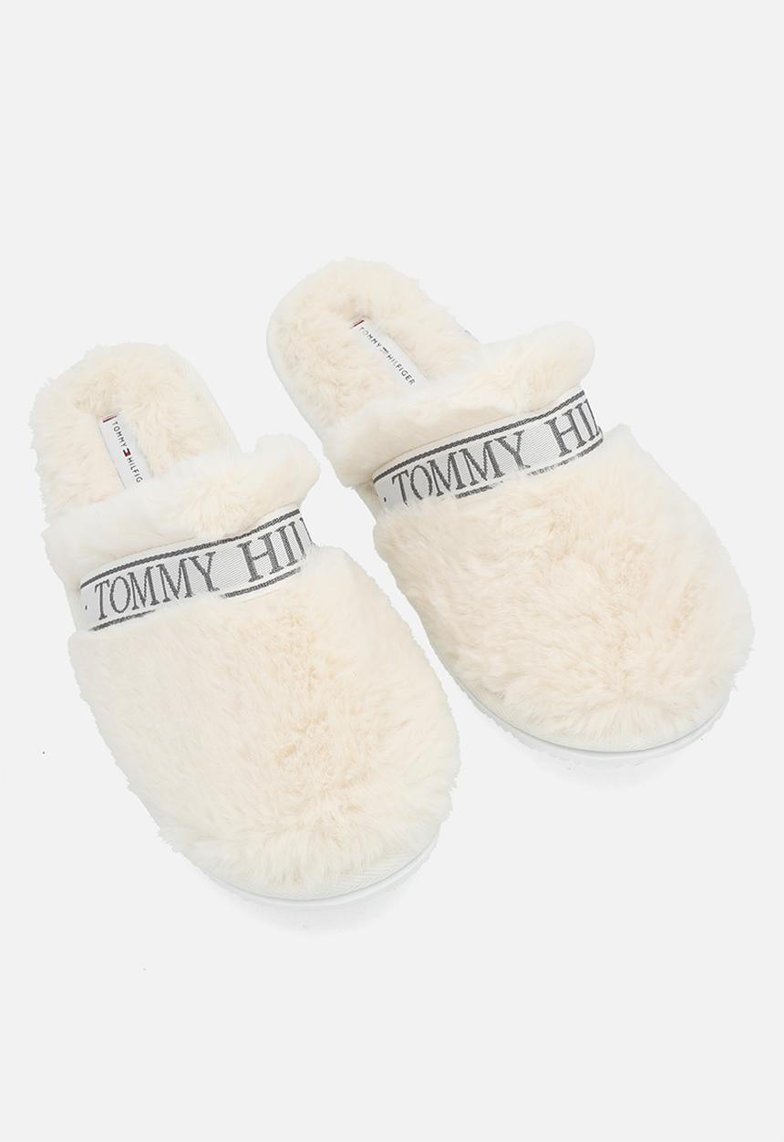 Tommy Hilfiger - Tommy Fur Hotel Slipper - Ancient White