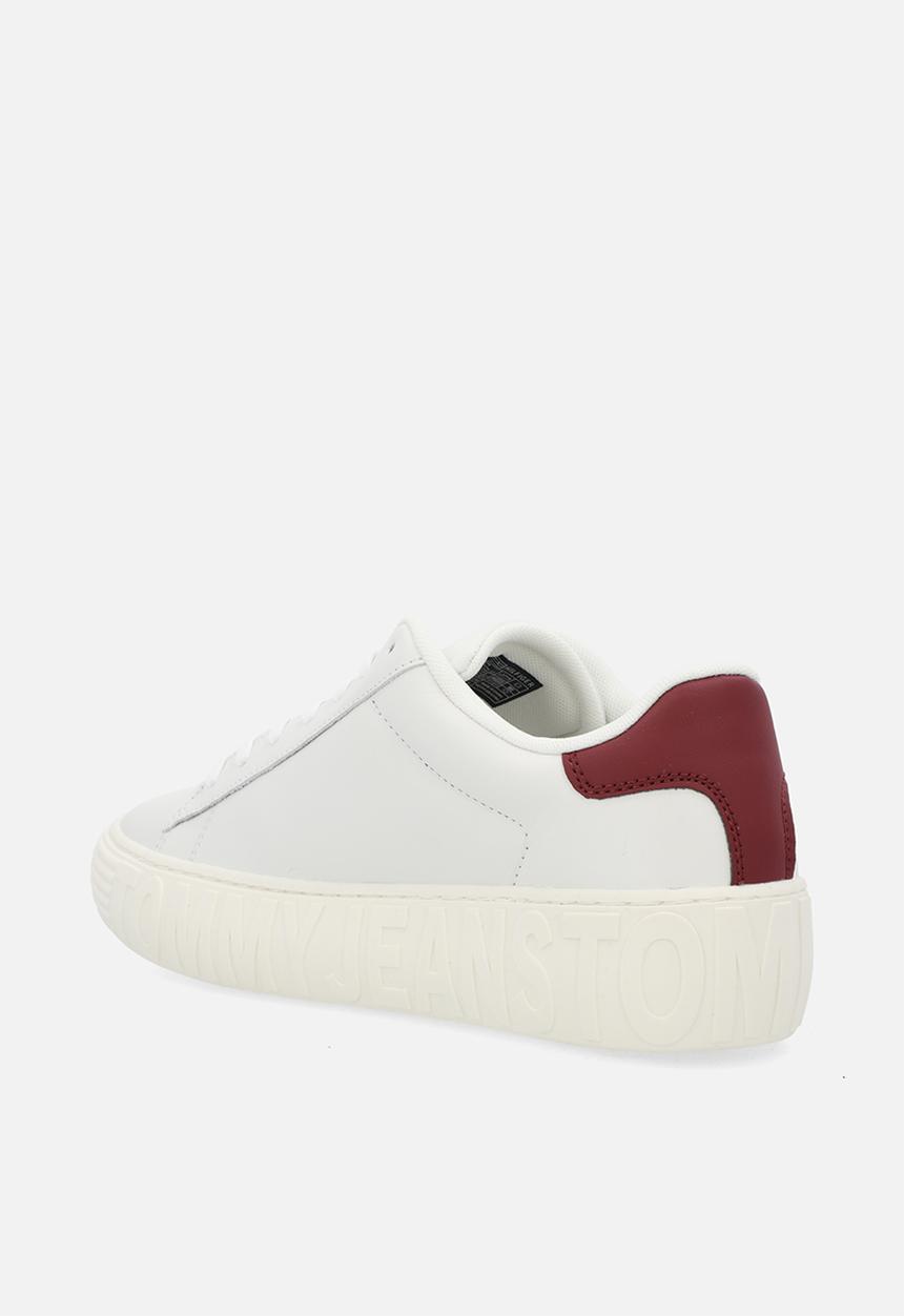 Tommy Hilfiger - TJW Cupsole Leather Low Cut - Ecru/Rouge