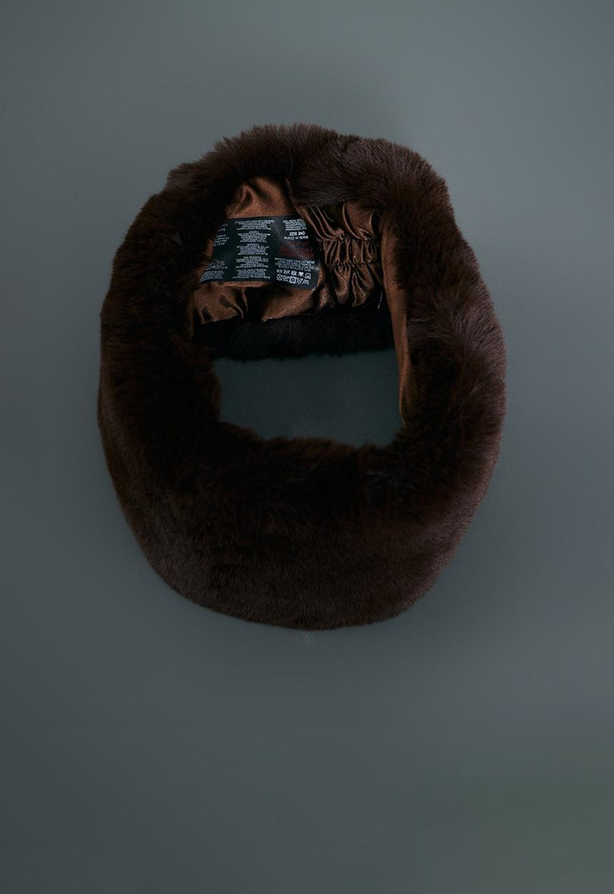 PrettyLittleThing - Chocolate soft faux fur headband - chocolate