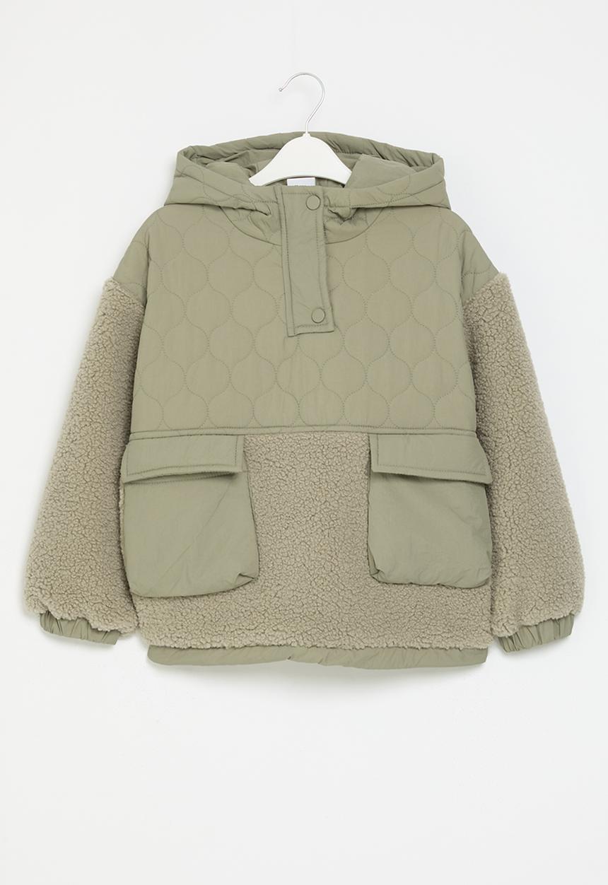 Pop Candy - Quilted teddy fleece jacket - green