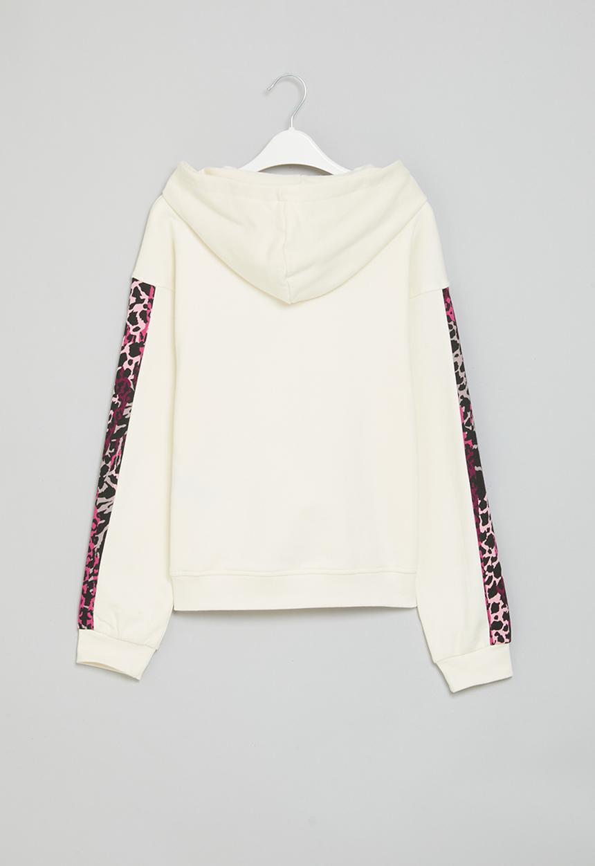 GUESS - Hooded long sleeve active top - cream white