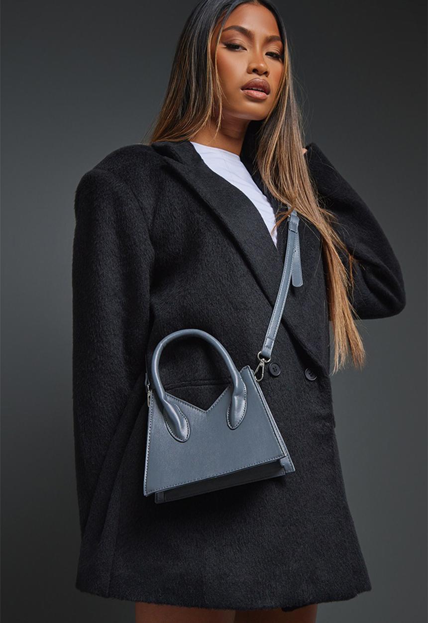 PrettyLittleThing - Grey pointed mini bag - grey