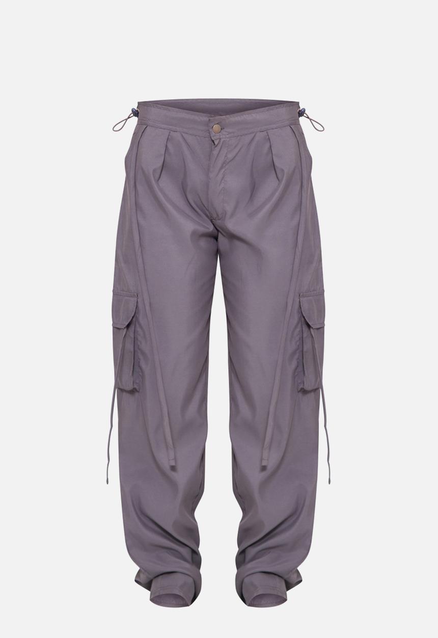 PrettyLittleThing - Dark grey lightweight shell low rise cargo's - dark grey