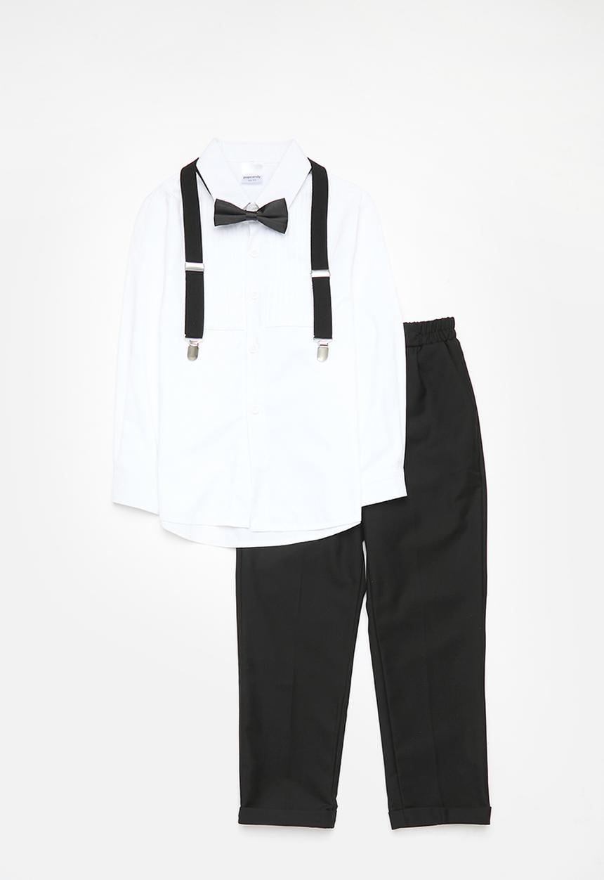 Pop Candy - 4 Piece pants & shirt set - black & white