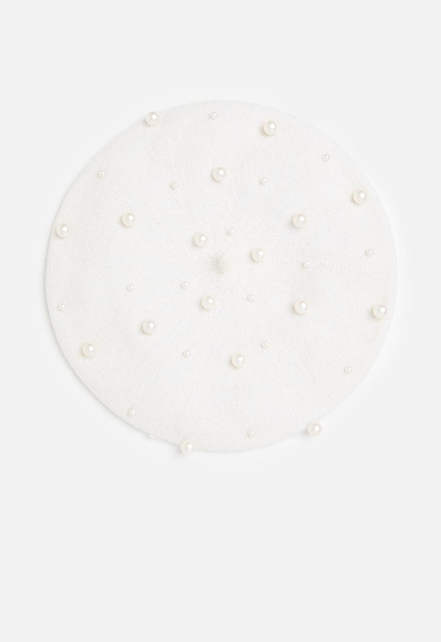 Superbalist - Faux pearl beret - cream