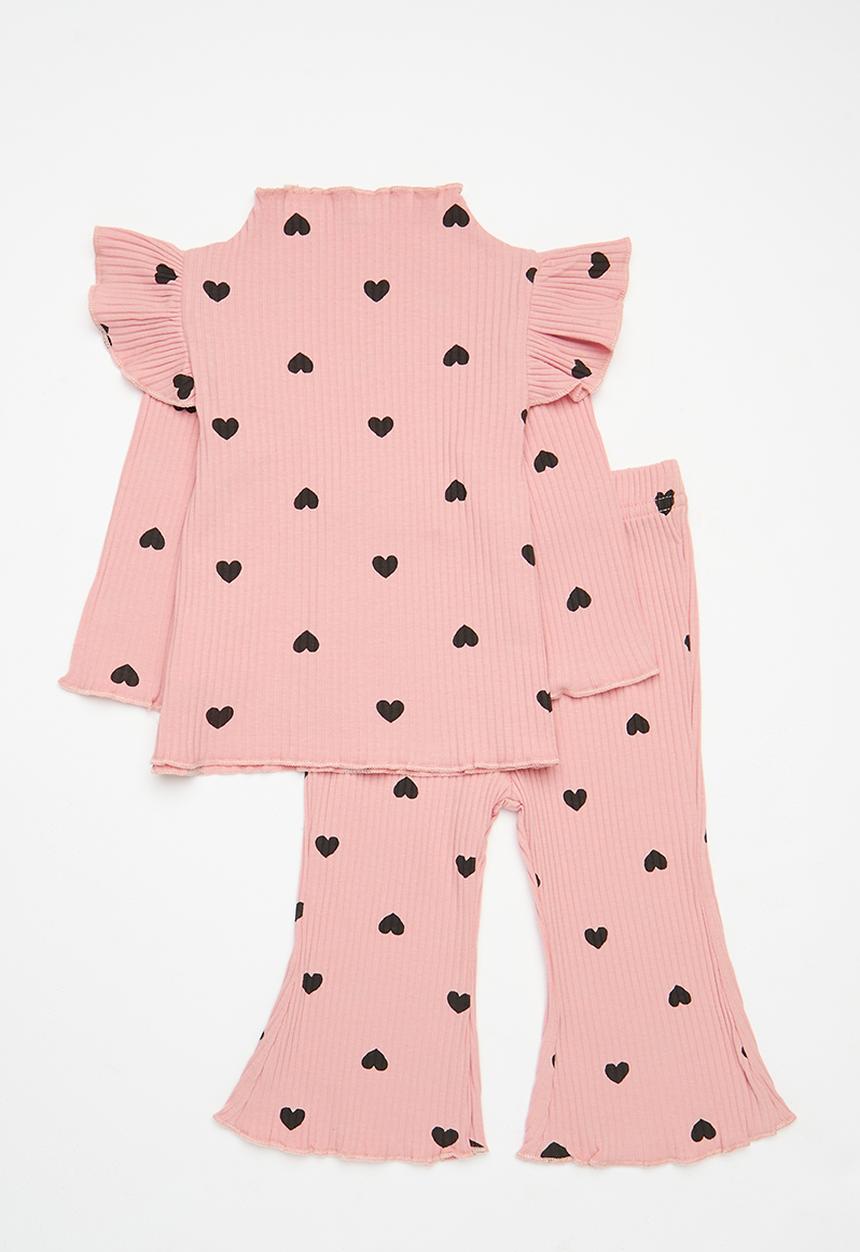 Pop Candy - Polka dot top & pants set - pink