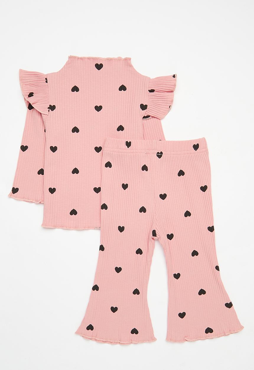 Pop Candy - Polka dot top & pants set - pink