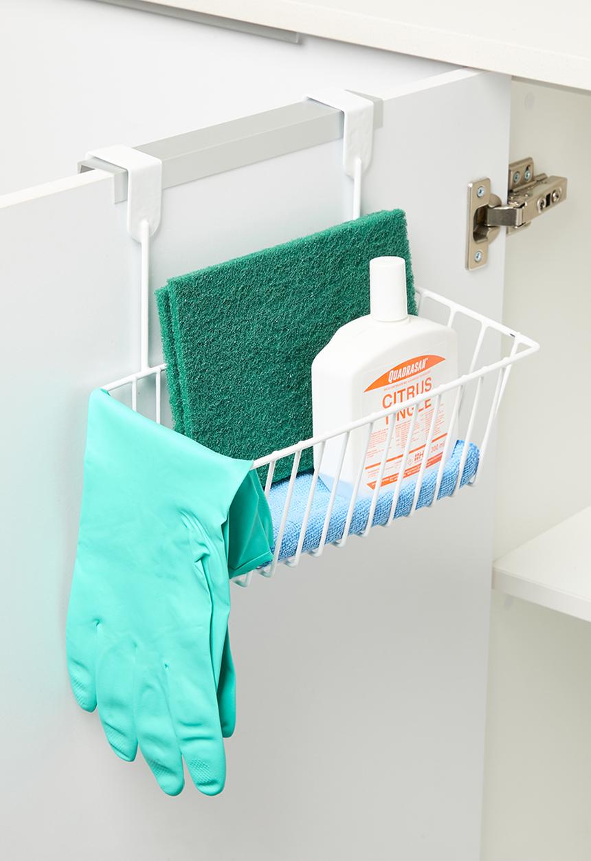 Storage Solutions - Over the door mesh storage basket - white