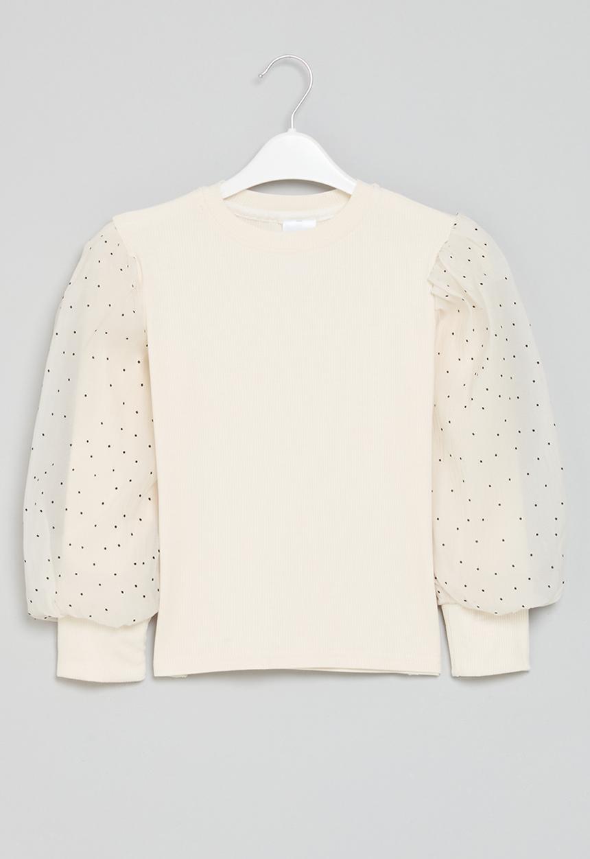 Pop Candy - Puff sleeve top - white