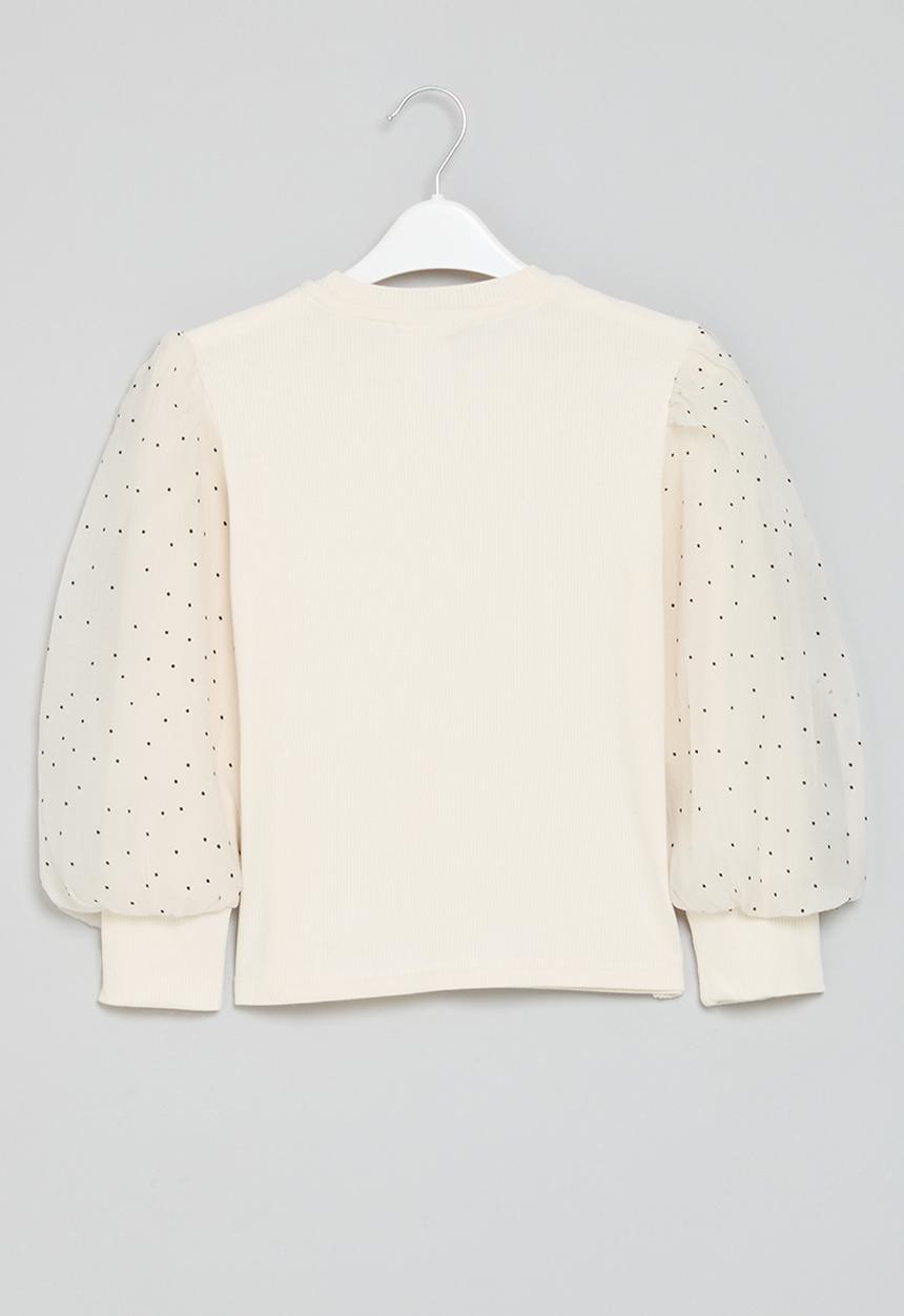 Pop Candy - Puff sleeve top - white