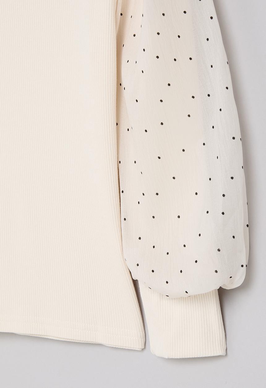 Pop Candy - Puff sleeve top - white