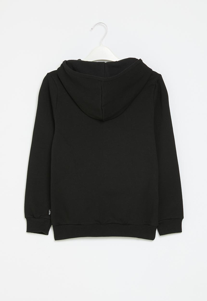 PUMA - Ess+ 2 col big logo hoodie fl b - puma black & lime sheen