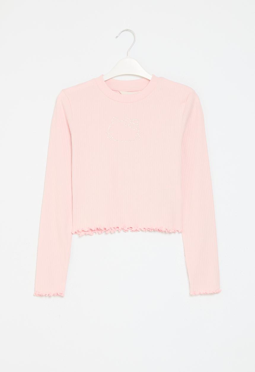 H&M - Printed jersey top - pink